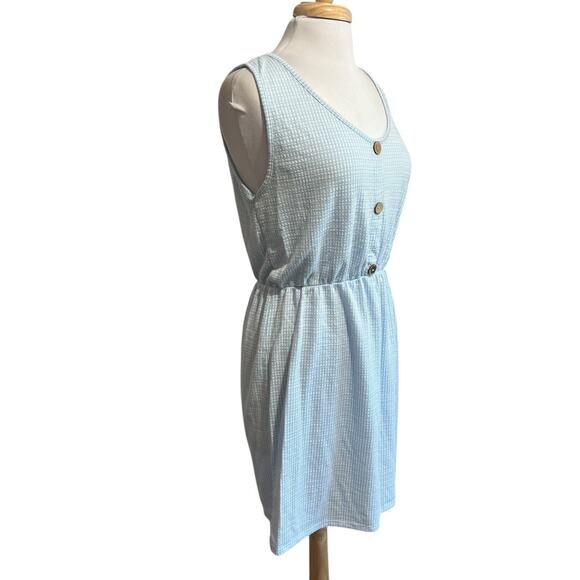 Kreative Content Women M Country Cottage Retro Casual Sleeveless Dress Baby Blue - Picture 2 of 6